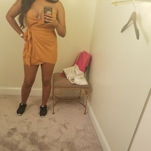 Cute Striped Wrap Dress
